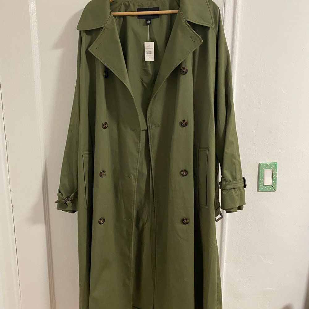 Ann Taylor Olive Green Trench Raincoat
